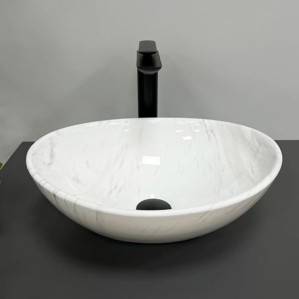 Умивальник (раковина) VBI PARMA MARBLE NATURE GLOSSY накладний VBI-011007 фото
