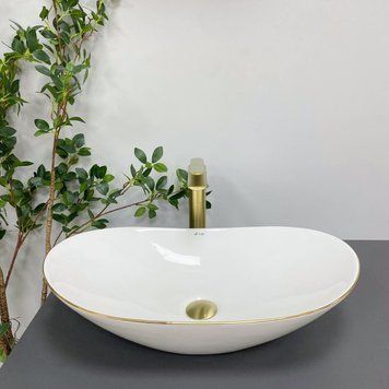 Умивальник (раковина) VBI TURIN WHITE GOLD EDGE накладний VBI-011508 фото