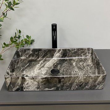 Умивальник (раковина) VBI TRIEST ANTHRACITE MARBLE накладний VBI-012717 фото