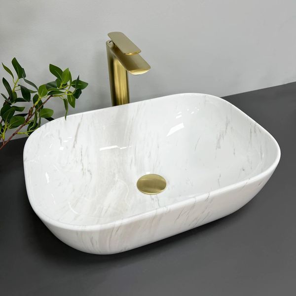 Умывальник (раковина) VBI RAVENNA MARBLE NATURE GLOSSY накладной VBI-011208 фото