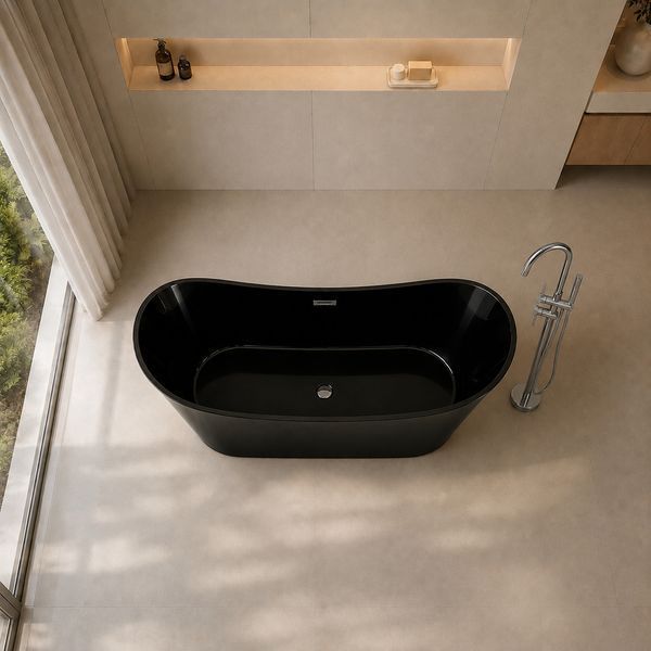 Ванна VBI MARMOLADA BLACK 170 x 75 окремостояча VBI-071117 фото