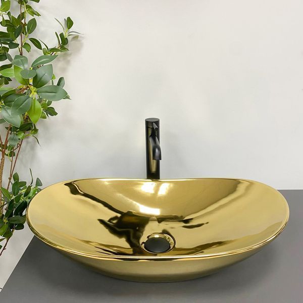 Умивальник (раковина) VBI TURIN GOLD GLOSSY накладний VBI-011509 фото
