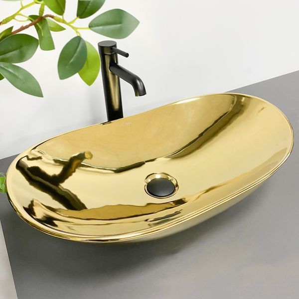 Умивальник (раковина) VBI TURIN GOLD GLOSSY накладний VBI-011509 фото