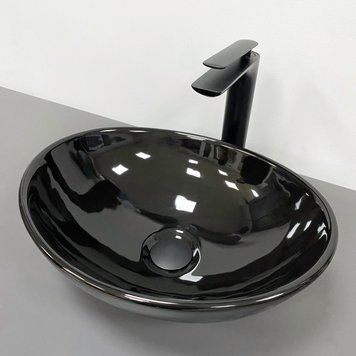 Умивальник (раковина) VBI PARMA BLACK GLOSSY накладний VBI-011021 фото
