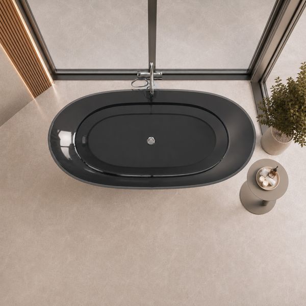 Ванна VBI VESUVIO BLACK 170 x 78 отдельностоящая стеклянная VBI-075001 фото