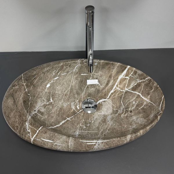 Умывальник (раковина) VBI VICENZA M BROWN STONE GLOSSY накладной VBI-014805 фото