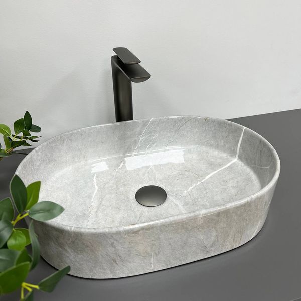 Умывальник (раковина) VBI VERONA 50 GREY STONE GLOSSY накладной VBI-011310 фото