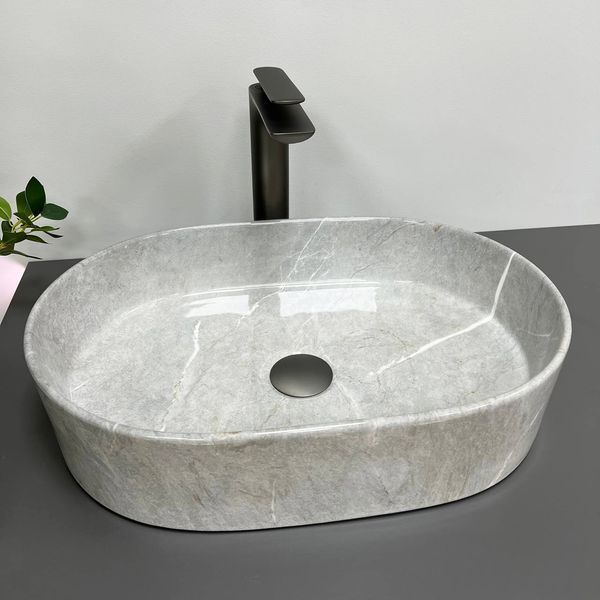 Умывальник (раковина) VBI VERONA 50 GREY STONE GLOSSY накладной VBI-011310 фото