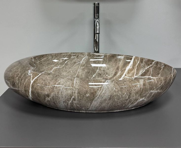 Умывальник (раковина) VBI VICENZA M BROWN STONE GLOSSY накладной VBI-014805 фото