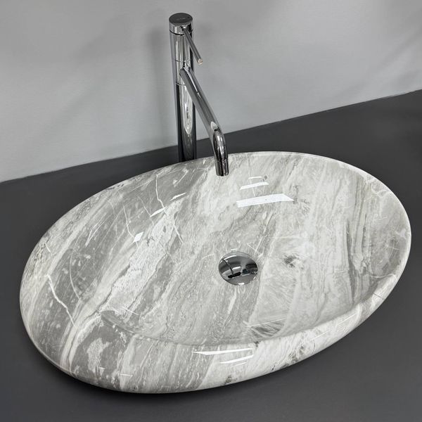 Умывальник (раковина) VBI VICENZA M GREY STONE GLOSSY накладной VBI-014806 фото