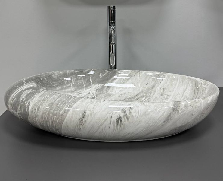 Умывальник (раковина) VBI VICENZA M GREY STONE GLOSSY накладной VBI-014806 фото